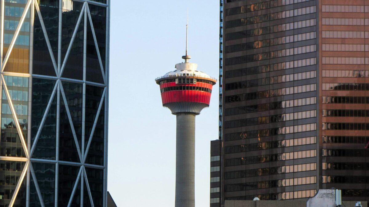 View of Calgary Tower with downtown skyline